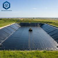 Géomembrane en polyéthylène haute densité (HDPE) noire lisse, géomembrane HDPE 500 microns