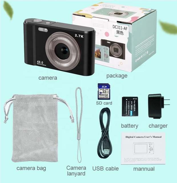 Top Rated Digital Photo Cameras DC30 2 Custom logo CCD 48 Million Pixels HD Digital Camera Student Starter Home Shooting Camer