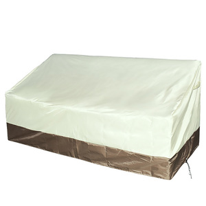 Funda para Sofá 147x83x79cm, Tela Oxford 210D Impermeable, Protección para Muebles de Exterior, Estilo Minimalista, Bloques de Color Marrón y Negro - Product Image 3