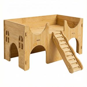 Villa de Bambú de Dos Pisos para Hámster, Casa para Mascotas Pequeñas con Escalera, Hábitat Natural, Construcción Duradera - Product Image 5