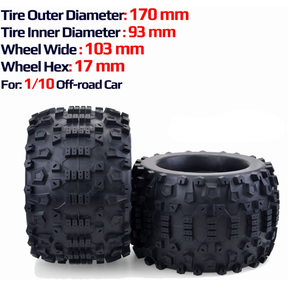 ZDRACING 4PCS 170mm 1/8 Monster Truck Ruedas Neumáticos 17mm Hex para Redcat Rovan <span class=keywords><strong>HPI</strong></span> <span class=keywords><strong>Savage</strong></span> XL MOUNTED GT <span class=keywords><strong>FLUX</strong></span> HSP 1/8 Monster Truck - Product Image 6