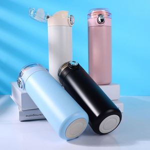 Custom Logo 400ml Stainless Steel Transparent Spring Cover Cup Male and Female Student Insulated Water <b>Bottles</b> Free Shipping - Product Image 4