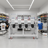 Machine à broder numérique industrielle DSIEN à 4 têtes et multi-aiguilles pour t-shirts, chapeaux, casquettes et tapis numériques