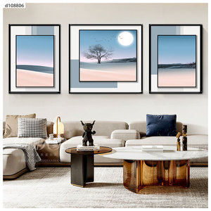 Tríptico de paisaje de estilo moderno 40 * 60, arte de pared impreso con UV, pintura al óleo sobre lienzo con textura, <span class=keywords><strong>cuadro</strong></span> decorativo - Product Image 2