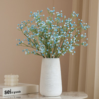 Bunga Gypsophila Buatan Tangan Grosir, Bunga Babybreath Artificial Real Touch 60cm Pink Biru, Bunga BabysBreath Palsu untuk Natal Paskah, Tahan Lama