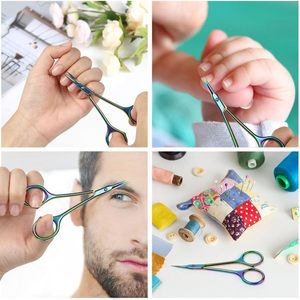 Tijeras de belleza con punta afilada, tijeras de acero inoxidable para cutículas, uñas, manicura, pedicura, cejas, vello de nariz, para mujeres y hombres - Product Image 6