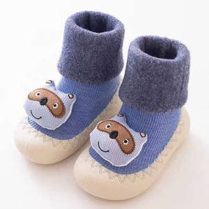 Otoño Invierno infantil antideslizante zapatos de suelo bebé caminar calcetines un año de edad <span class=keywords><strong>10</strong></span> meses forro polar grueso tripulación de punto alto - Product Image 6