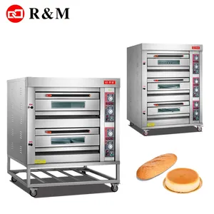 Komersial Dua Dek 4 Nampan Roti Panggang Mesin Oven Kue, Oven Roti Komersial untuk Mesin Panggang Kue