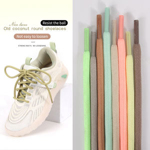 Cordones Planos de Poliéster Coloridos en Negro, Blanco y Beige, de 0.5cm de Ancho, para Zapatillas Deportivas, Calzado Casual y Moderno para Hombre y Mujer - Product Image 1