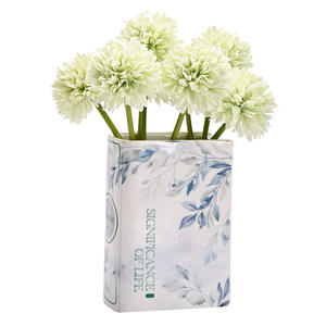 装饰陶瓷书形花瓶-现代瓷器定制标志和家居装饰花卉 - Product Image 4