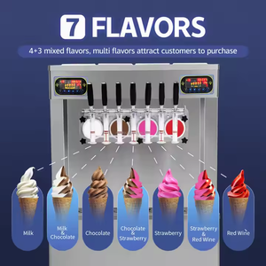 Hot bán hoàn toàn tự động dọc mềm máy làm kem làm bằng thép không gỉ 7-hương vị ngọt ngào ống/Sundae Máy làm kem - Product Image 6