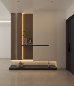 Jingshun bespoke đồ nội thất Trung Quốc thẩm mỹ siêu mỏng lối vào tủ tiền sảnh lưu trữ phòng khách gỗ rắn thực hiện để đo lường - Product Image 1