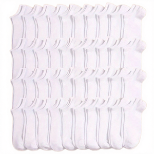 Chaussettes de sport décontractées pour hommes, fines, respirantes, à motif uni noir et blanc, avec détail de revers, design personnalisé - Product Image 4