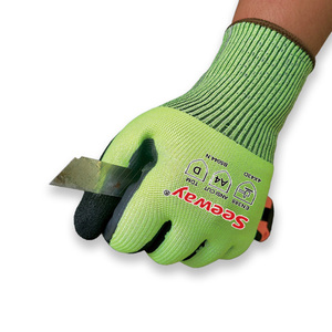 Gants de travail résistants aux coupures certifiés CE Seeway ANSI/<span class=keywords><strong>ISEA</strong></span> niveau 4, revêtement en nitrile sur la paume, résistants aux perforations et à l'abrasion, HPPE/fibre - Product Image 5