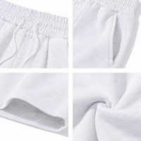 Pantalon de sport pour enfants, coupe droite, mi-mollet, taille élastique, en polyester/coton respirant, léger et doublé, idéal pour l'été et le quotidien.