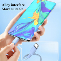 Câble USB Type-C C pour charge rapide et transfert de données PD60W, gaine tressée pour téléphones mobiles, tablettes (iPad), emballage de vente au détail