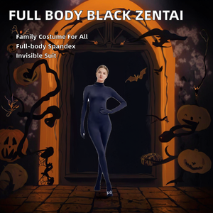 Traje Zentai de Cuerpo Entero de Spandex Negro para Adultos XJ, Mono con Pies, Unisex, Disfraz de Halloween de Invisibilidad para TV y Cine, Ajustado al Cuerpo - Product Image 2