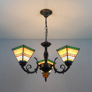 Lustres Tiffany style tournesol en gros, luminaires pastorales multi-têtes pour salon, chambre à coucher, bureau, hôtels - Product Image 5