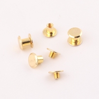 Vis de liage pour livre chicago, accessoire en métal, couleur or, 6mm, 50 pièces