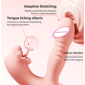 Giocattoli Sessuali per Adulti Controllabili via App, Vibratore Telescopico 2in1 con Funzione di Leccata, Massaggiatore <span class=keywords><strong>Clitorideo</strong></span> a Doppia Stimolazione per Donne - Product Image 4
