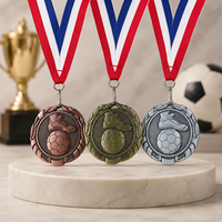 Médailles sportives personnalisées en alliage de zinc, médailles de récompense en gros, médailles vierges avec ruban pour événements de marathon, football, taekwondo – Fournisseur