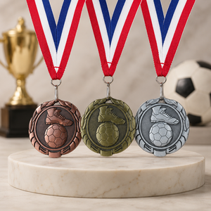 Custom Sports Medals Zinc Alloy Award Medals Wholesale Blank Medal With <b>Ribbon</b> for Marathon Soccer Taekwondo Event Supplier - Product Image 4