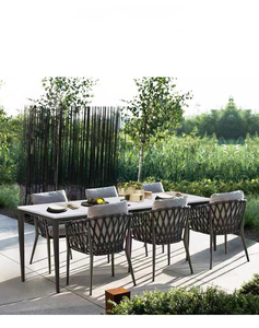 Sedie <span class=keywords><strong>da</strong></span> Pranzo per Esterni in Alluminio con Corda Intrecciata, Moderne e di Lusso per Hotel, Ville, Giardini e Case - Product Image 5