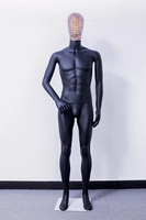 Mannequin masculin en plastique ABS pour hommes, corps entier en plastique factice Boutique affichage de fenêtre noir brillant mat Pose debout