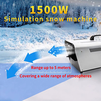 Machine à flocons de neige LED de Noël 1500W haute performance, pour intérieur et extérieur, générateur de neige artificielle, manuel, électrique, en aluminium, 5L, 20m
