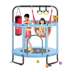 Trampolino Bungee per uso interno per bambini con rete di sicurezza e attrezzature per il Fitness con barra orizzontale per il salto del bambino - Product Image 1