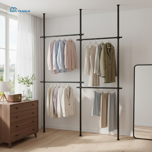 YIJIALE – Porte-vêtements suspendu minimaliste à 2 ou 3 niveaux pour petits espaces, anti-rouille, à monter soi-même, vente en gros - Product Image 1