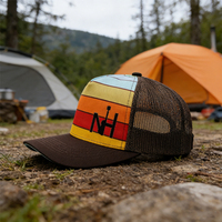 Casquette Trucker 5 Panneaux en Jean/Toile Personnalisable à Faible MOQ, Bord Incurvé Léger, Idéale pour la Plage et la Revente