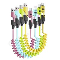 1,5 M 4-in-1-Ladekabel für Telefon ladegerät Typ C-Kabel Schnell ladekabel Feder verlängerung leitung Schnell ladegerät