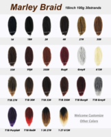 Extensiones de Cabello Sintético Trenzado Marley Cubano Popular, 18 y 24 Pulgadas, Color Rubio Degradado, Rizado y Encrespado