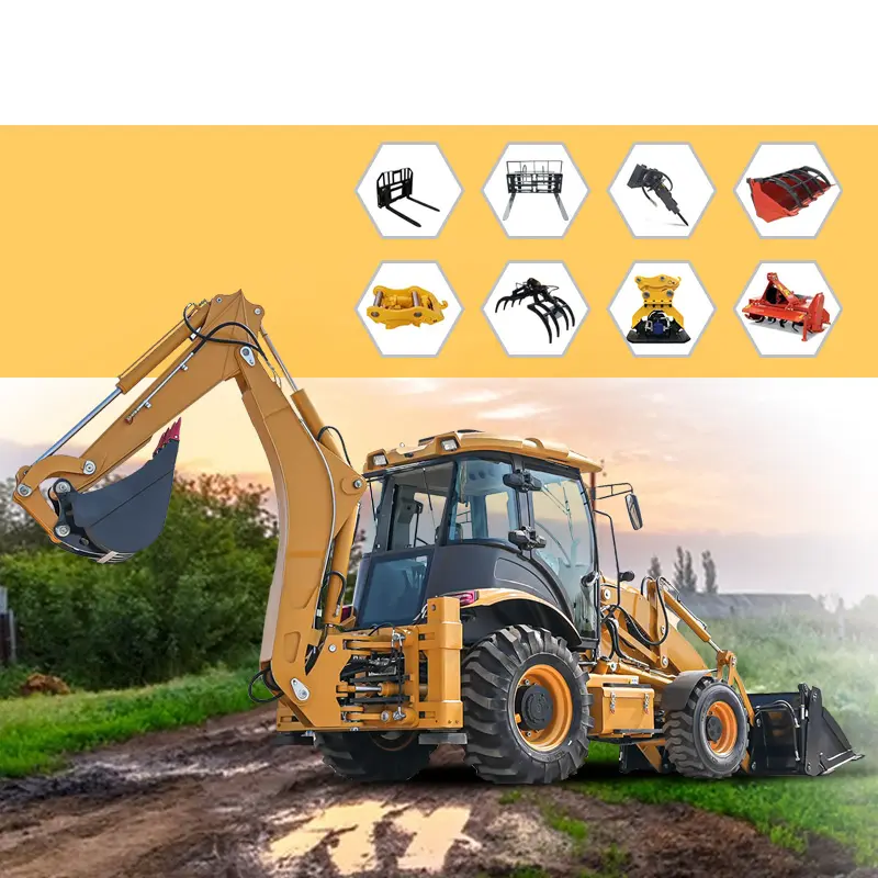 New Modle Multi Function Earth-Moving Machine Mini Wheel Bakchoe Loader For Hot Sale