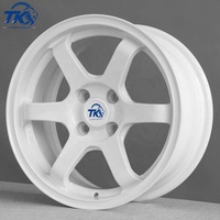 Velg Racing Klasik JDM Custom 6 Palang Warna Putih Glossy PCD 4x100 Ukuran 16-21 Inch Untuk Mobil Sport Honda Toyota Mazda Subaru