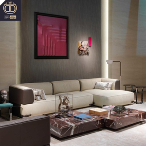 Sofá Tapizado de Tela Texturizada, Grueso, Profundo y Ancho, de Lujo, para Apartamento, Penthouse, Residencia, Salón Boutique, Estilo Urbano - Product Image 2