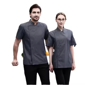 Uniforme Unisex Kok-Chef a maniche corte da Chef t-shirt in song uniforme per Catering in tessuto per caffetterie ristoranti bar hotel - Product Image 3