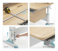 Table d'étude pour enfants ergonomique réglable en hauteur bureau en bois au design moderne pour chambre à coucher bureau à domicile enfants