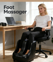 Masseur électrique pour pieds et mollets avec chaleur, compression d'air, shiatsu, pétrissage profond pour la circulation