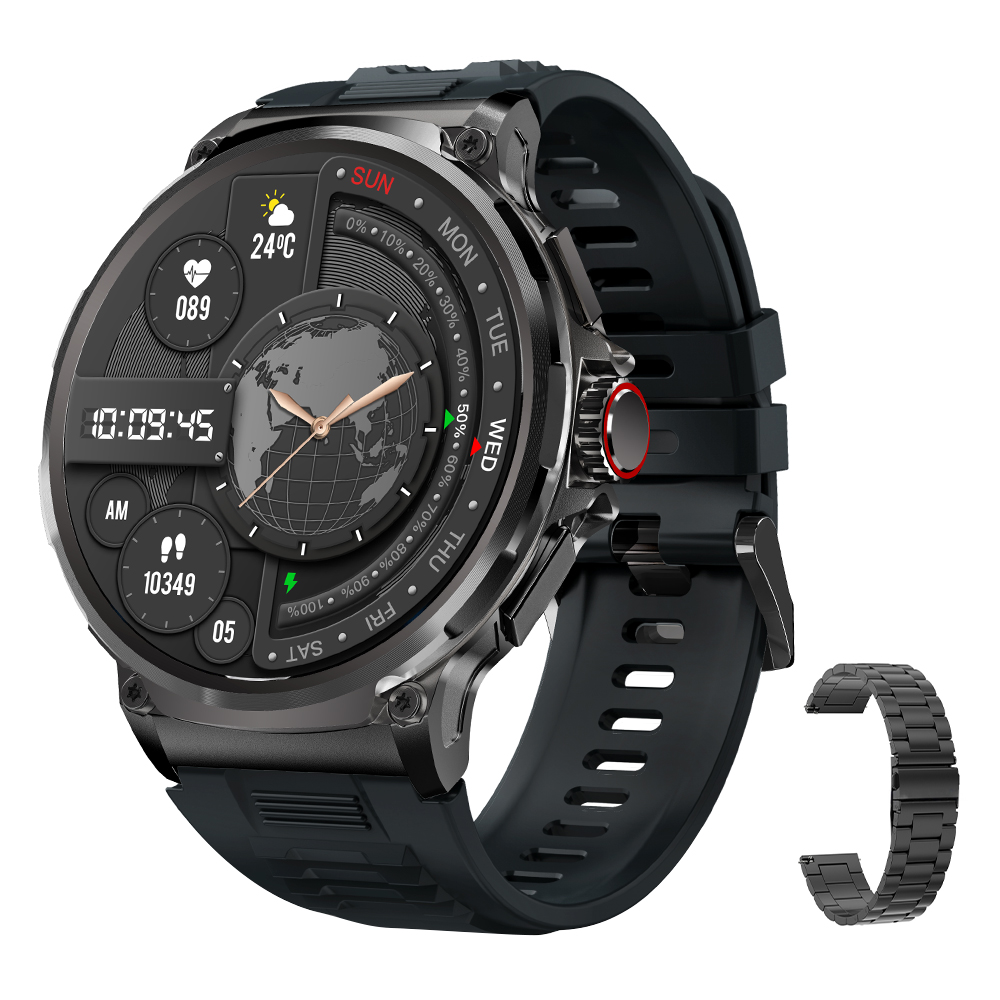 Cinturino in acciaio nero + silicone