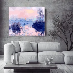Monet world famous painting sunset forest pittura a olio digitale fai da te soggiorno portico decorazione pittura a olio dipinta a mano