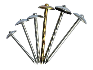 Clous de toiture galvanisés résistants aux intempéries à tête parapluie, à tige torsadée pour tôle ondulée, Clavos Para Techo, Fixations - Product Image 5