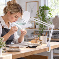 Lampe Loupe LED Réglable avec Pince, Bras Long Articulé, Verre Grossissant, Idéale pour Salon de Beauté, Réparation d'Ongles, Lecture