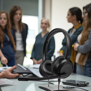 Meilleur prix – Casque <span class=keywords><strong>sans</strong></span> <span class=keywords><strong>fil</strong></span> silencieux supra-auriculaire pour PC et <span class=keywords><strong>TV</strong></span>, <span class=keywords><strong>sans</strong></span> lumière, avec émetteur RF et écouteurs ENC pour les cours et les études - Product Image 3