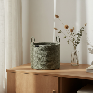 New Design Cotton Basket With Handle Laundry <strong>Hamper</strong>, Baby and Pet Toy Storage, Big Towel Basket, Blanket Holder, Cotton Rope Bin - Product Image 4