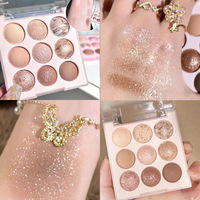 Fards à Paupières Gros 9 Couleurs Maquillage Cosmétiques Fard Sec Multichrome Palette de Fards Pressés