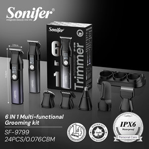 Sonifer SF-9799 Tondeuse à cheveux magnétique portable 6 en 1 sans fil, tondeuse à <span class=keywords><strong>barbe</strong></span> électrique, <span class=keywords><strong>kit</strong></span> de toilettage pour hommes - Product Image 5