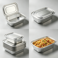 Conteneur rond en aluminium épais de 9 pouces, jetable, avec couvercle, pour la restauration à emporter, logo personnalisé, vente en gros