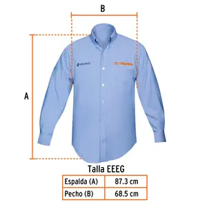 Chemise à manches longues pour homme BOX 1, bleue, EEEG, TRUPER - Product Image 3